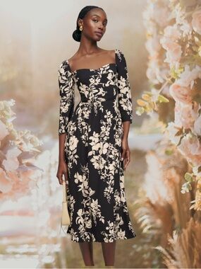 Reformation Inori Midi Dress In Gisele Print